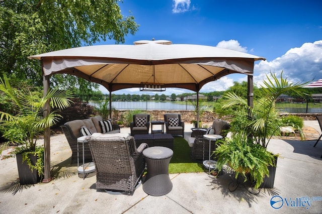 3127 Haddonstone Dr SE, Owens Cross Roads, AL 35763 - view of patio featuring a gazebo and an outdoor living space