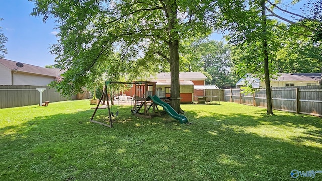 325 Crestview St, Athens, AL 35611 - fenced backyard featuring a playground