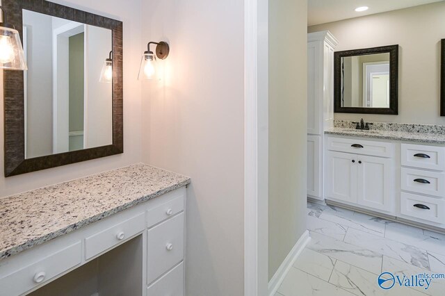 bathroom featuring vanity and tile patterned floors