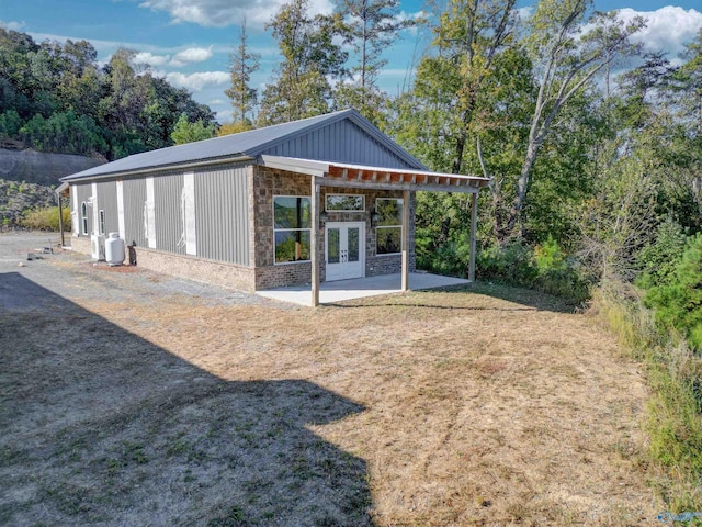 exterior space with french doors