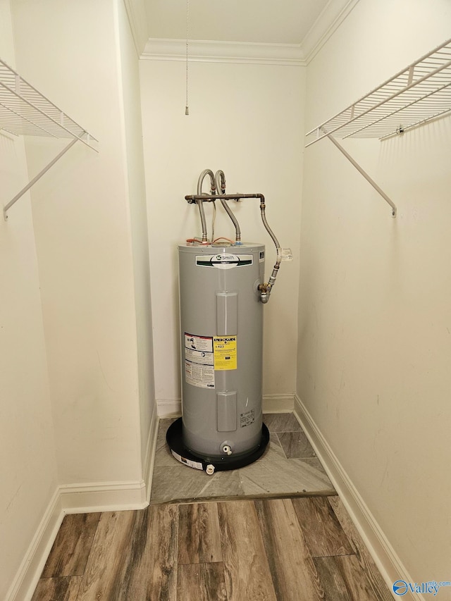 utility room featuring electric water heater