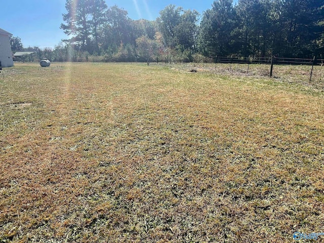 view of yard with a rural view