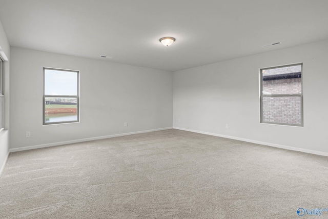 empty room featuring light carpet and a wealth of natural light