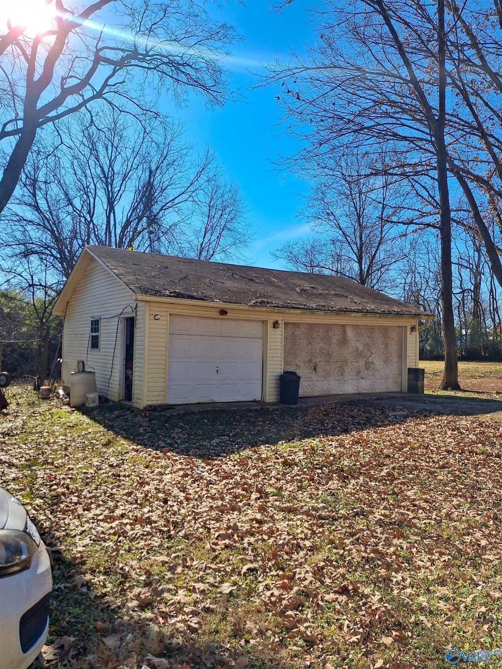 view of garage