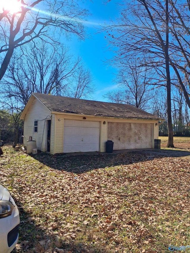 view of garage