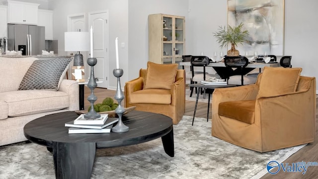 living room with wood-type flooring