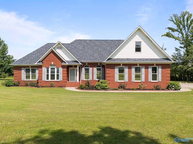 10214 New Cut Rd, Athens, AL 35611 - view of front of property with brick siding, a front yard, and roof with shingles