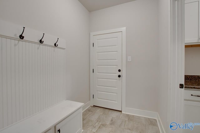 mudroom with baseboards