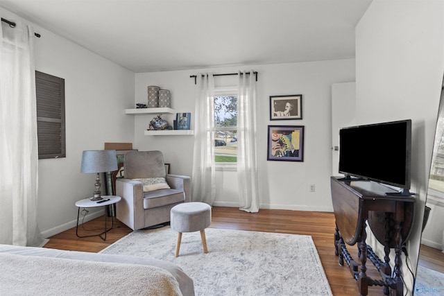 bedroom featuring hardwood / wood-style flooring