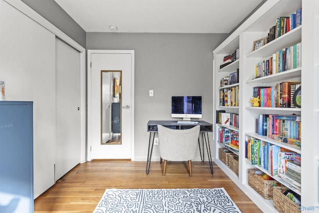 office featuring light hardwood / wood-style flooring