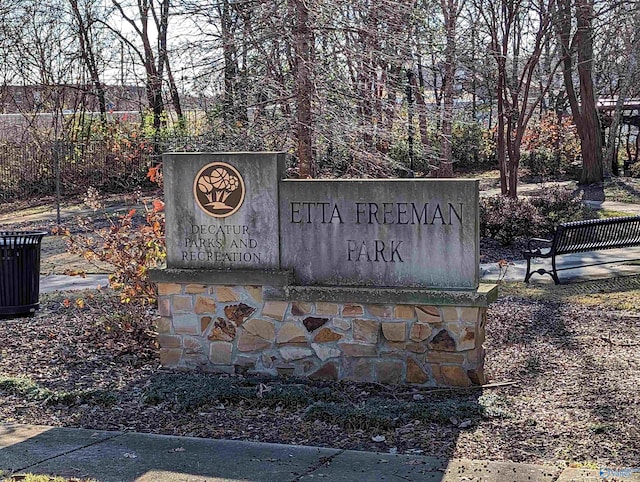 view of community sign