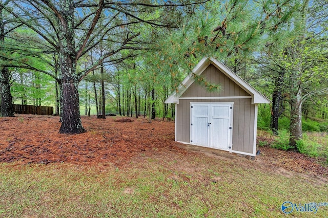 view of shed