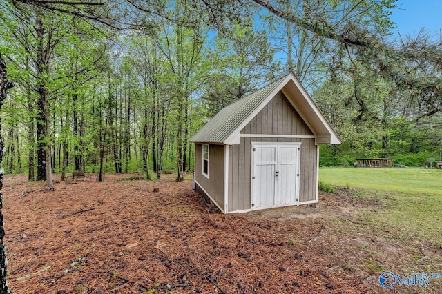 view of shed