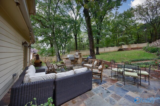 view of patio / terrace with an outdoor living space