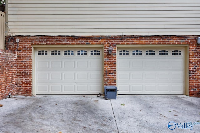 view of garage