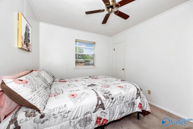 303 Bobwhite Dr SW, Decatur, AL 35601 - carpeted bedroom with ornamental molding and ceiling fan