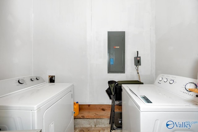 303 Bobwhite Dr SW, Decatur, AL 35601 - washroom with laundry area, electric panel, and washer and dryer