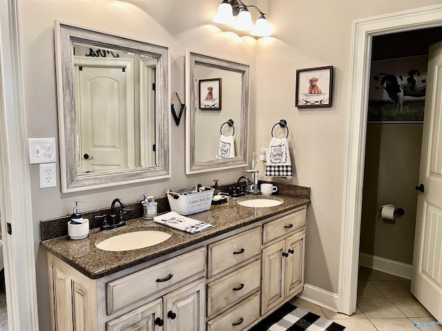 94 Owensby Way, Trinity, AL 35673 - bathroom with tile patterned flooring, double vanity, and baseboards