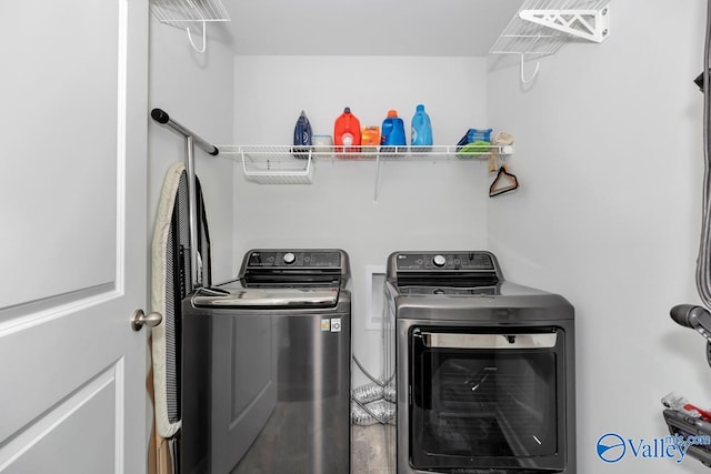 laundry area featuring washer and dryer