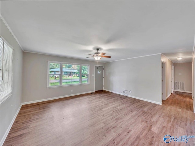 605 Hereford Dr, Athens, AL 35611 - spare room with light wood finished floors, ceiling fan, ornamental molding, and baseboards