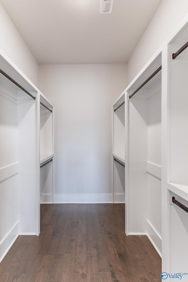 spacious closet with hardwood / wood-style floors