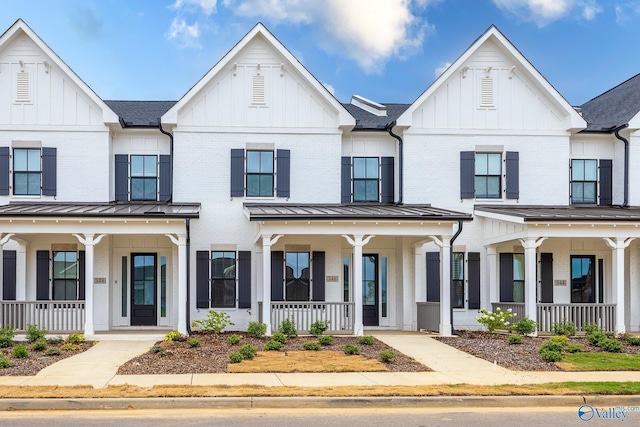 modern inspired farmhouse featuring a porch