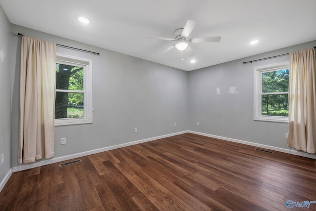 3621 Al Highway 36, Moulton, AL 35650 - spare room with healthy amount of natural light, a ceiling fan, wood finished floors, and recessed lighting