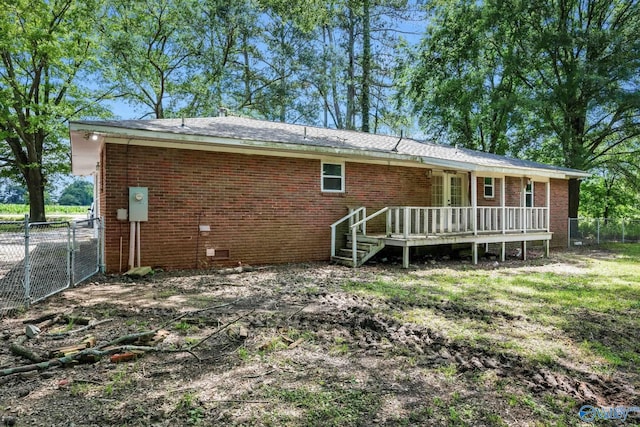 3621 Al Highway 36, Moulton, AL 35650 - back of property with a wooden deck and brick siding