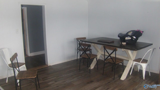 office area featuring dark wood-type flooring