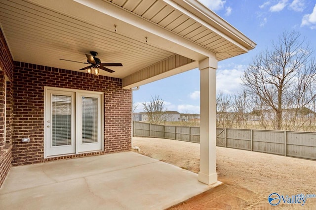 view of patio / terrace with ceiling fan