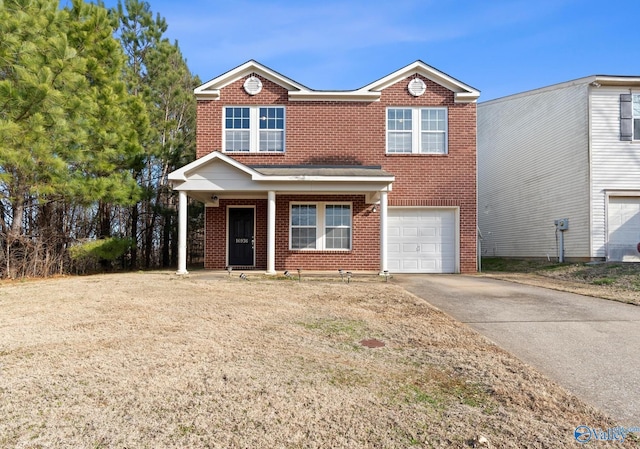 view of front of house with a garage