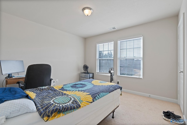 bedroom with carpet