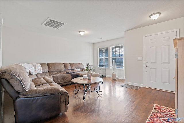 living room featuring wood-type flooring