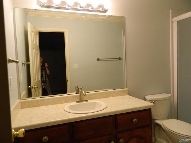 bathroom with toilet and vanity