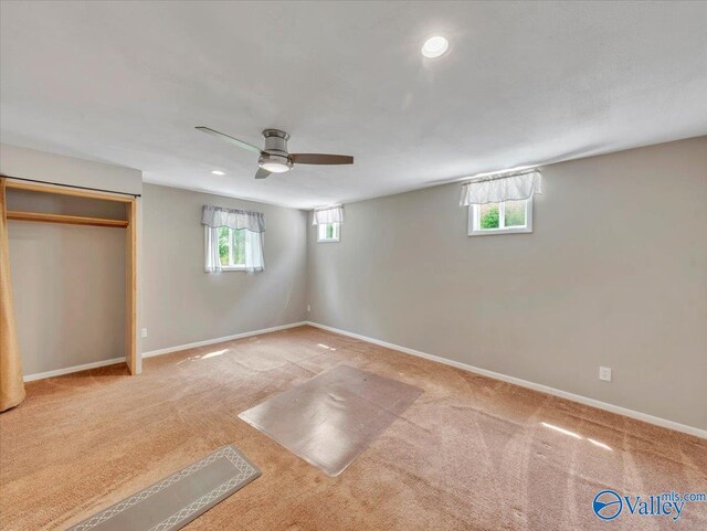 1228 Matt Morrow Rd, Arab, AL 35016 - unfurnished bedroom with carpet, a ceiling fan, and recessed lighting