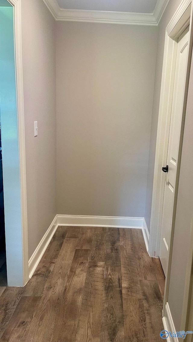 14537 Willow Bend Dr, Athens, AL 35613 - corridor with wood finished floors, crown molding, and baseboards