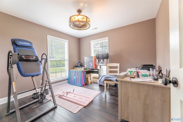 4198 Pilgrims Rest Rd, Southside, AL 35907 - workout room with wood finished floors and baseboards