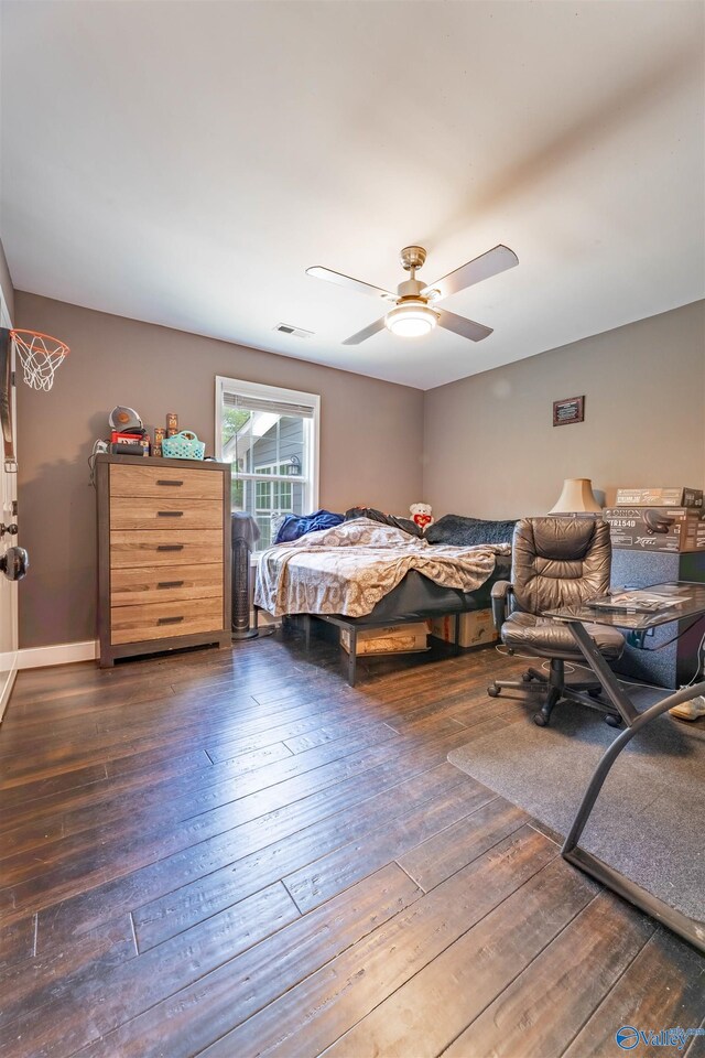 4198 Pilgrims Rest Rd, Southside, AL 35907 - bedroom with hardwood / wood-style floors and a ceiling fan