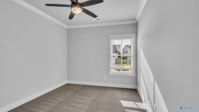 130 Iberville St, Madison, AL 35758 - empty room with crown molding, carpet flooring, and ceiling fan