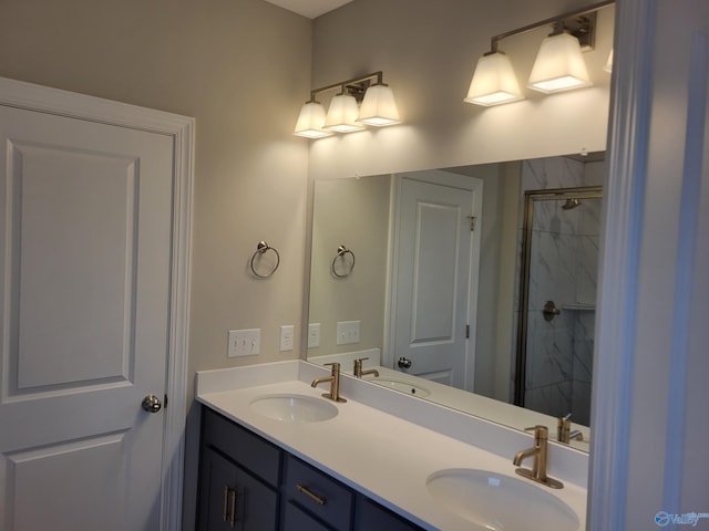 bathroom featuring double sink vanity