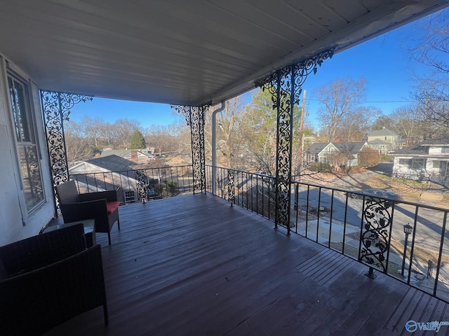 deck featuring a porch