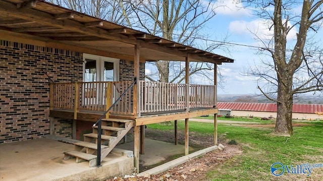 deck with a patio