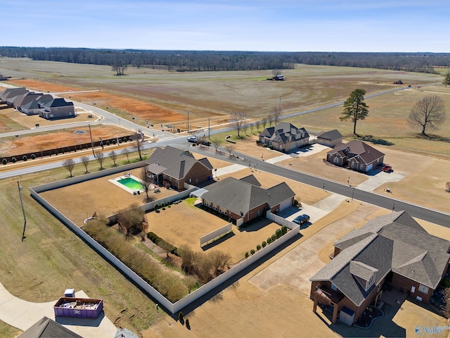 drone / aerial view featuring a rural view