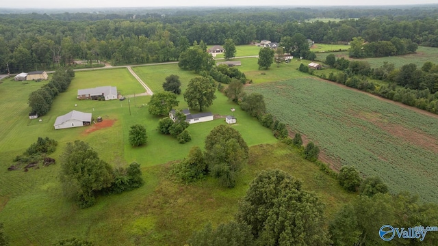 bird's eye view with a rural view