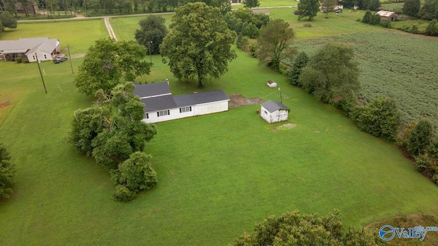 aerial view featuring a rural view