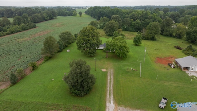 aerial view with a rural view