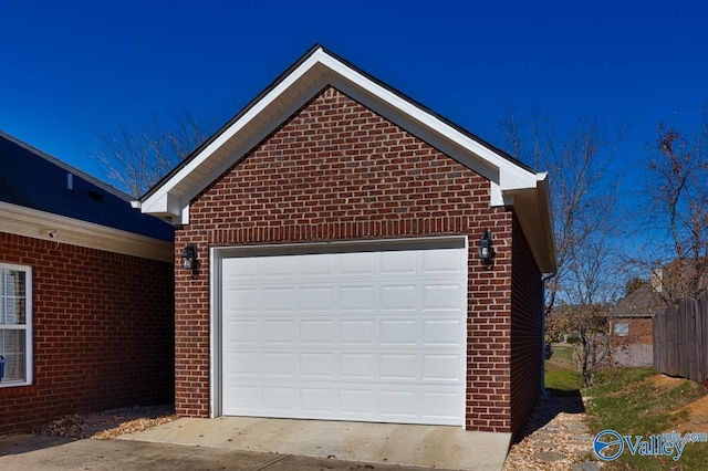 view of garage