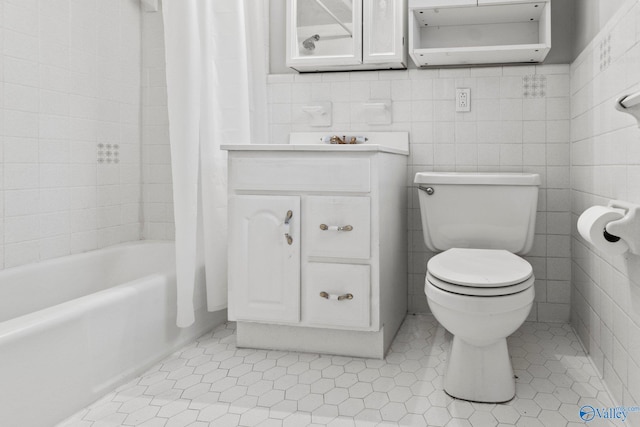 1201 Bailey Cove Cir SE # D, Huntsville, AL 35802 - full bathroom with toilet, tile patterned flooring, vanity, and shower / bath combination with curtain