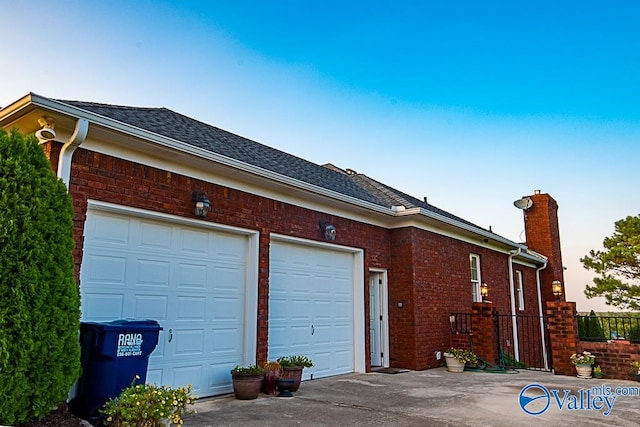 view of garage