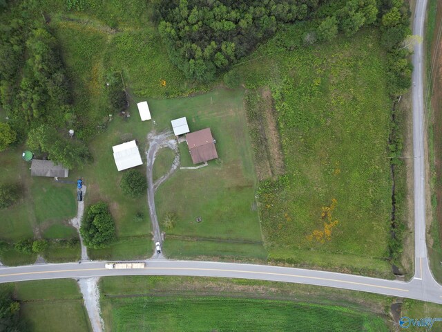 aerial view featuring a rural view